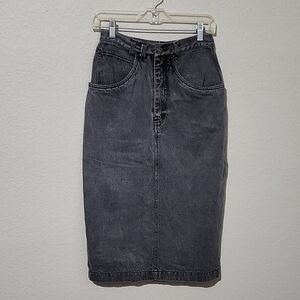 Spettro Skirt Womens Maxi Denim Black Light Wash Vintage Y2K Size 26